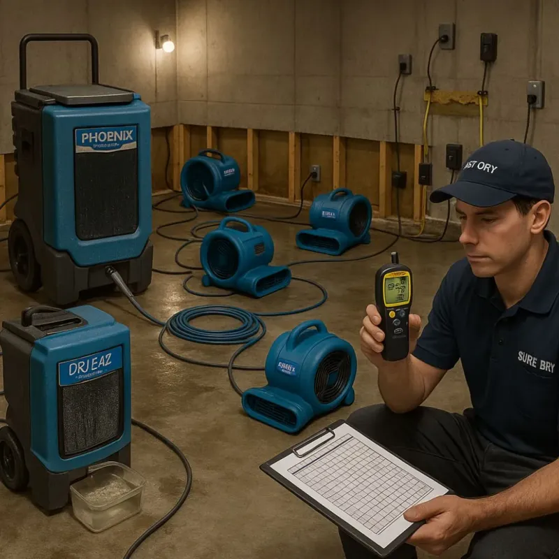Structural Drying and Dehumidification process in Idaho City, ID